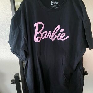 Barbie Black Tee with Pink Script